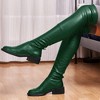Allegra K Women's Zipped Low Block Heel Over Knee High Fashion Boots - 2 of 4