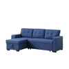 ChicFurnit Sectional Sofas 3PCS Pull Out Design with Chaise and Storage for Modern Living Room, Blue, 53"*92"*34.5" - 3 of 4