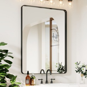Wall-Mounted Mirror Rectangle Bathroom Vanity Mirrors Framed Mirrors Aluminum Framed Bathroom Mirror - 1 of 4