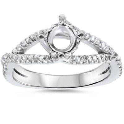 Pompeii3 3/8ct 14K White Gold Diamond Engagement Ring Semi Mount