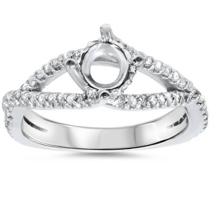 Pompeii3 3/8ct 14K White Gold Diamond Engagement Ring Semi Mount - 1 of 4