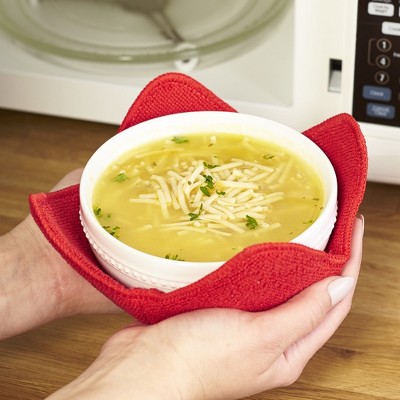 Red Polyester Microwave Bowl Huggers - Set of 2