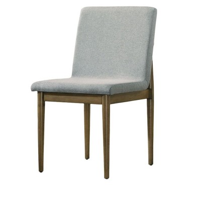 NicBex Set of 2 Dining Chair with Backrest & Solid Wood Legs Upholstered Fabric Dining Room & Kitchen Furniture,Gray