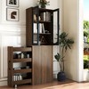 HDZNVF 70.87 inch H Display Tall Storage Office Cabinets, 4 Tier Multi-Functional Storage Shelf & 2 Glass Doors - 2 of 4
