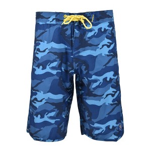 Banana Boat UPF50+ Men's Camouflage Swim Boardshorts Quick Dry Stretch | Navy or Olive Drab - 1 of 3