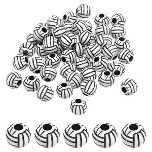 Unique Bargains Acrylic DIY Crafts Bracelet Necklace Making Opaque Sports Volleyball Beads 0.47" - 1 of 4