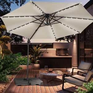 Ainfox 10ft Patio Umbrella LED Solar Lights for Deck, Pool, Garden - 1 of 4