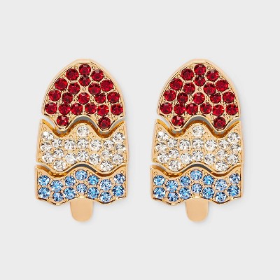 Americana Popsicle Drop Earrings - Red/White/Blue
