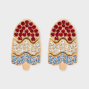 Americana Popsicle Drop Earrings - Red/White/Blue - 1 of 2