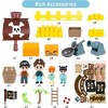 Skirfy Brown Pirate Ship Toys for Kids, Pirate Playhouse Toy Ship, Creative Building Toys - 3 of 4