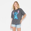 Women's Stitch Attitude Oversized Short Sleeve Graphic T-Shirt - Slate Gray - 2 of 3