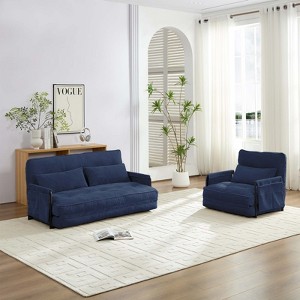 Mjkone Muti-Functional Folding Sofa Bed,Floor Sofa Bed Set,Lazy Sofa with Pillows,6 Position Adjustable Backrest - 1 of 4