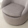 31" Teddy Fabric Barrel Swivel Accent Chair with Plush Cushion - 4 of 4