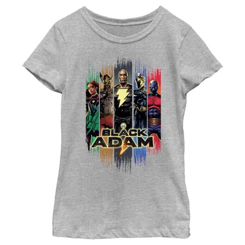 Girl's Black Adam Superheroes From Jsa T-shirt - Athletic Heather - X Large  : Target