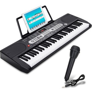 SKONYON 61-Key Beginners Electronic Keyboard Piano Set w/ LCD Screen, Lighted Keys, Teaching Modes - 1 of 4