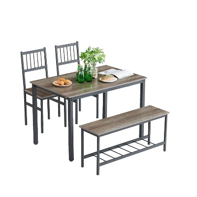 VYNXARIA Wood Dining Table Set for 4,Kitchen Table with 1 Benches,Breakfast Table Set for Small Space,Apartment,Dining Room, Home Office