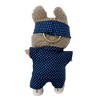 Blue Dot Print Pants Shirt Shoes and Headband with Resin Smile for Labubu Dolls - 3 of 4