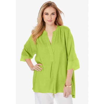 Jessica London Hi-Low Linen Tunic