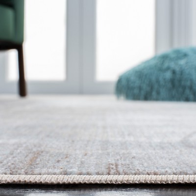 Gray and Blue Synthetic Flat Woven Rectangular Area Rug 5' x 7'