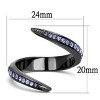 Slickblue Women’s Stainless Steel Ring, Light Black IP Finish, Synthetic Tanzanite, Cuff Band, Purple, Sizes 5-10 - 2 of 4