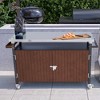 Syemin Outdoor Grill Cart with Storage， Multi-Functional Mobile Kitchen Islandfor Food Prep, Storage, Bar, Brown, 58.1"*21"*34.7" - 3 of 4