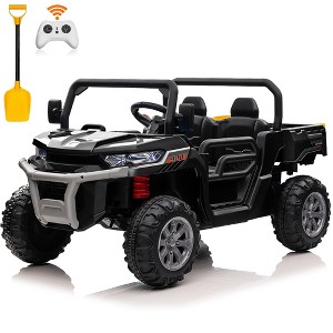 JOYRACER 24V Kids Ride on UTV with Remote Control, 2 Seater 2x200W Ride on Dump Truck For Big Kids, Black - 1 of 4