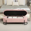 CAVINAS Storage Ottoman Bench, House Hold Storage Ottoman, Upholstered Fabric Storage Ottoman with Safety Hinge, Entryway Padded Footstool - 2 of 4