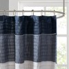 PAGED Faux Silk Dupioni Shower Curtain with Pintuck Detailing, 72x72" Colorblock Design Shower Curtain for Bathroom with Light Sheen - 3 of 4