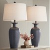 360 Lighting Glenwood 28" Tall Farmhouse Rustic Country Cottage Table Lamps Set of 2 Charcoal Gray Living Room Bedroom Bedside Nightstand House - 2 of 4