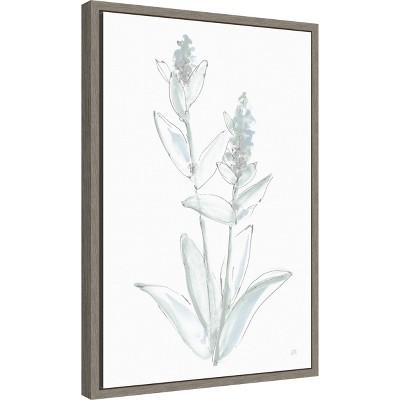 Mint Green and Soft White Sage Canvas Print with Graywash Frame