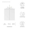 Modway Bryn 24" Bathroom Vanity – Wall-Mount Cabinet with Storage Shelf, Modern Design in Walnut (Sink Not Included) - 2 of 4