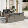 vidaXL Patio Sofa Set with Cushions Poly Rattan - Gray - 2 of 4