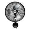 Hurricane 16 Inch Pro High Velocity Corded Electric Classic Oscillating Wall Mount Fan with 3 Speed Settings for Air Circulation, Black (2 Pack) - image 2 of 4