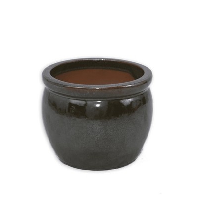 SpassWay 15" Dia Outdoor Indoor Ceramic Planter Pot Decorative Planter with Drainage Hole Patio Flower Pot