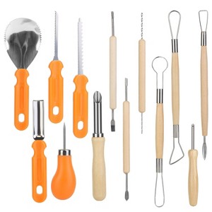 iMountek "13Pcs Halloween Pumpkin Carving Kit – Stainless Steel Sculpting & Cutting Tools for Halloween Decor"Orange - 1 of 1