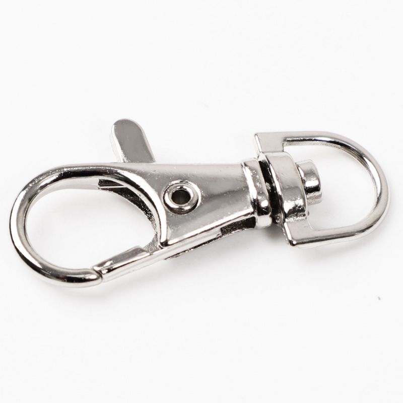 Unique Bargains Key Ring Chain Metal Lobster Swivel Clasp Silver Tone 1.4" x 0.6" x 0.28" 20Pcs, 4 of 7