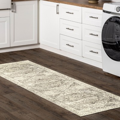 Revel Gray Wool and Synthetic Medallion Runner Rug