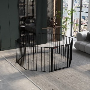 Baby Gate Extra Wide, Dog Gate For Doorways Stairs, Adjustable Safety Door With Child Proof Double Locking System, Christmas Tree Fence Door - 1 of 4