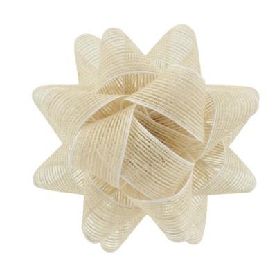 6.5" Trim Natural Fabric Gift Bow White - Spritz™