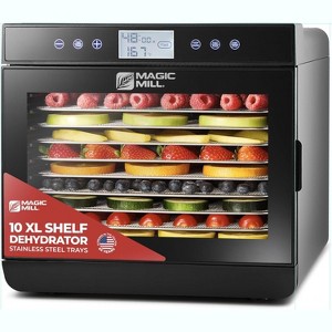Magic Mill Premium Food Dehydrator, 10 XL Stainless Steel Trays, 700W, 48-Hour Timer - 1 of 4