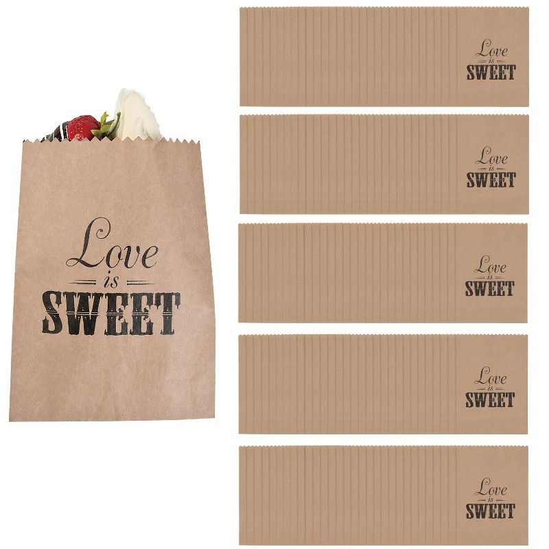 Fun Express 6" x 8" Bulk 50 Pc. Love is Sweet Paper Treat Bags