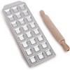 Pasta Maker Gift Set w Accessories- w Pasta Machine, Ravioli Mold Press, Wooden Rolling Pin & Cutter Attachment- Made in Italy- Durable Steel - 4 of 4
