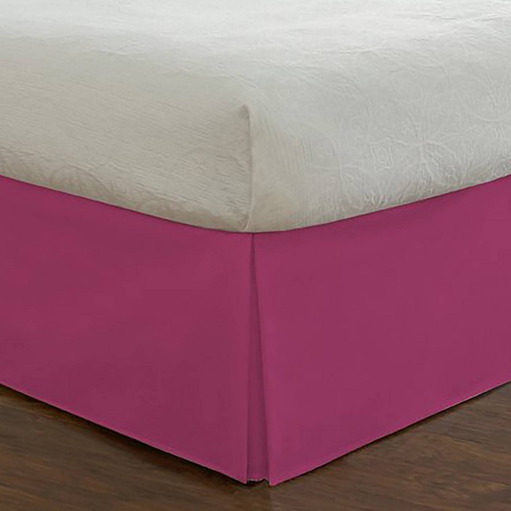 Photos - Bed Linen Pink Tailored Microfiber 14" Bed Skirt (Twin Extra Long)