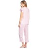 Casual Nights Women's Short Sleeve Lace Dot Capri Pajama Set - 3 of 4