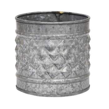 5" Antique Textured Galvanized Metal Container Gray - Stonebriar Collection