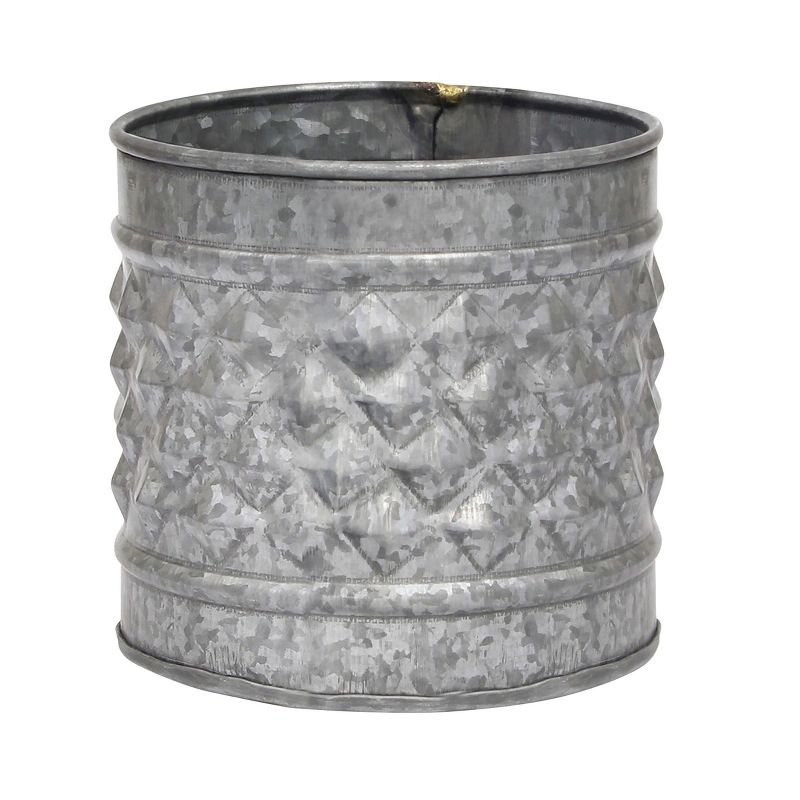 5&#34; Antique Textured Galvanized Metal Container Gray - Stonebriar Collection, 1 of 8