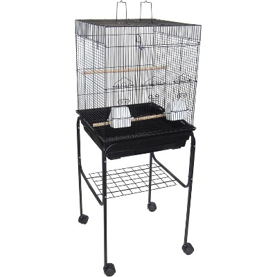 Yml 5924 3/8 Inches Bar Spacing Flat Top Bird Cage With Stand 18 Inches ...