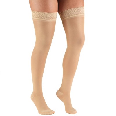 Truform Sheer Compression Stockings, 20-30 mmHg, Women's Thigh High Length, 30 Denier
