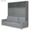 TiramisuBest Queen Size Murphy Bed with Sofa, Wall Bed with Cushion and Storage, White - 4 of 4