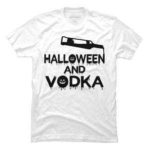 Men's Design By Humans Halloween and Vodka By melcu T-Shirt - 1 of 4